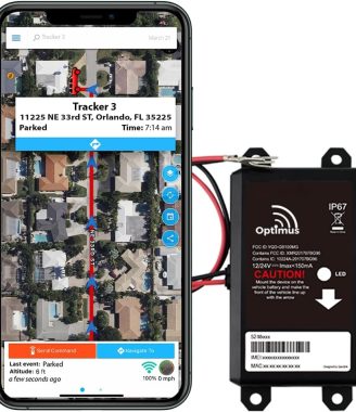 Optimus Wired GPS Tracker for Vehicles - Easy Installation on Car's Battery - Low Cost Subscription Plan Options
